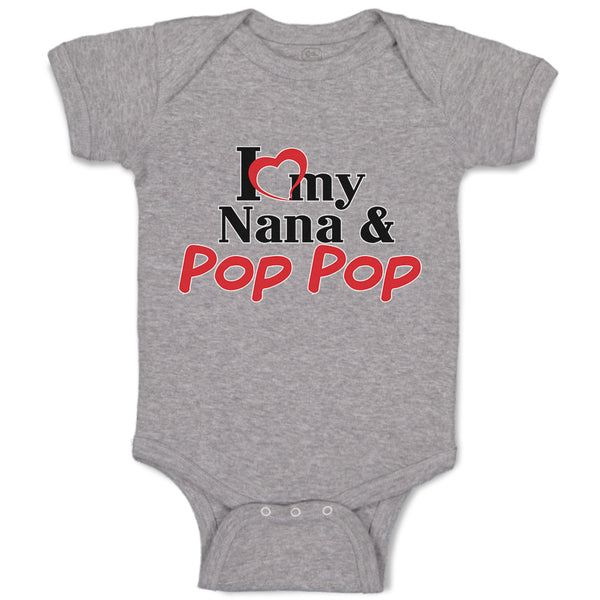 Baby Clothes I Love My Nana & Pop Pop Baby Bodysuits Boy & Girl Cotton