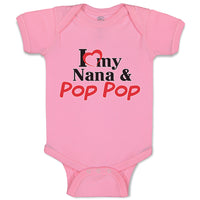 Baby Clothes I Love My Nana & Pop Pop Baby Bodysuits Boy & Girl Cotton