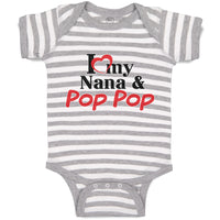 Baby Clothes I Love My Nana & Pop Pop Baby Bodysuits Boy & Girl Cotton