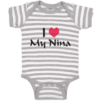 Baby Clothes I Love My Nina Baby Bodysuits Boy & Girl Newborn Clothes Cotton