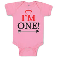 Baby Clothes I'M 1 with Patter Arrow Baby Bodysuits Boy & Girl Cotton