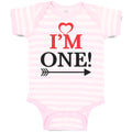 Baby Clothes I'M 1 with Patter Arrow Baby Bodysuits Boy & Girl Cotton