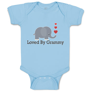 Baby Clothes Loved by Grammy An Elephant Blowing Heart Symbol Baby Bodysuits