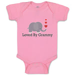 Baby Clothes Loved by Grammy An Elephant Blowing Heart Symbol Baby Bodysuits