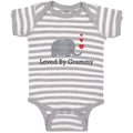 Baby Clothes Loved by Grammy An Elephant Blowing Heart Symbol Baby Bodysuits
