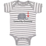 Baby Clothes Loved by Grammy An Elephant Blowing Heart Symbol Baby Bodysuits