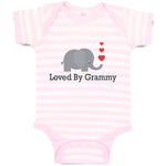 Baby Clothes Loved by Grammy An Elephant Blowing Heart Symbol Baby Bodysuits