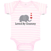 Baby Clothes Loved by Grammy An Elephant Blowing Heart Symbol Baby Bodysuits