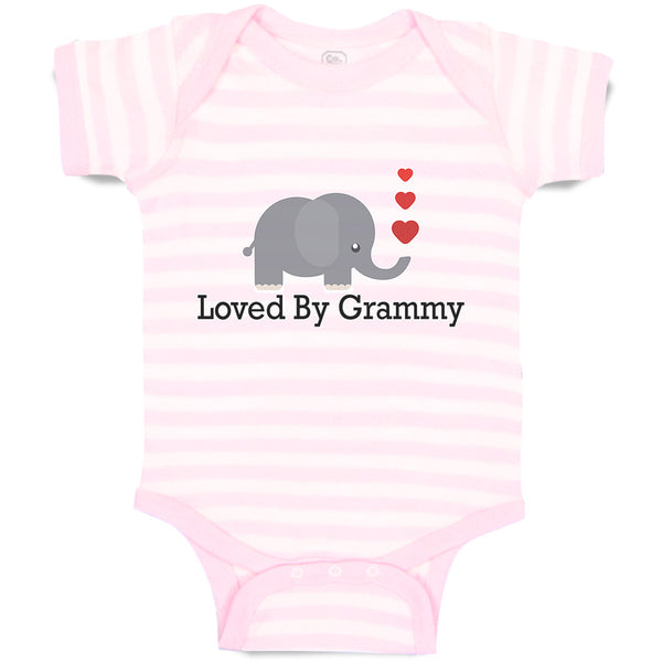 Baby Clothes Loved by Grammy An Elephant Blowing Heart Symbol Baby Bodysuits