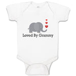 Baby Clothes Loved by Grammy An Elephant Blowing Heart Symbol Baby Bodysuits