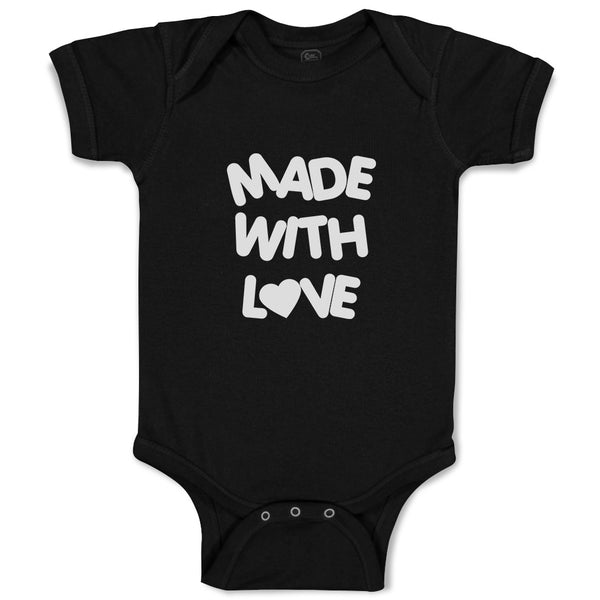 Baby Clothes Made with Love with Silhouette Heart Baby Bodysuits Cotton