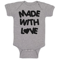 Baby Clothes Made with Love with Silhouette Heart Baby Bodysuits Cotton