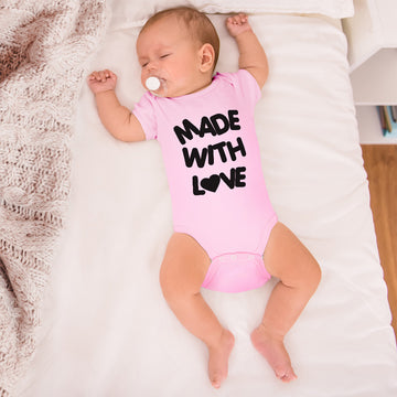 Baby Clothes Made with Love with Silhouette Heart Baby Bodysuits Cotton