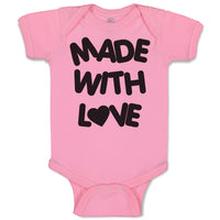 Baby Clothes Made with Love with Silhouette Heart Baby Bodysuits Cotton