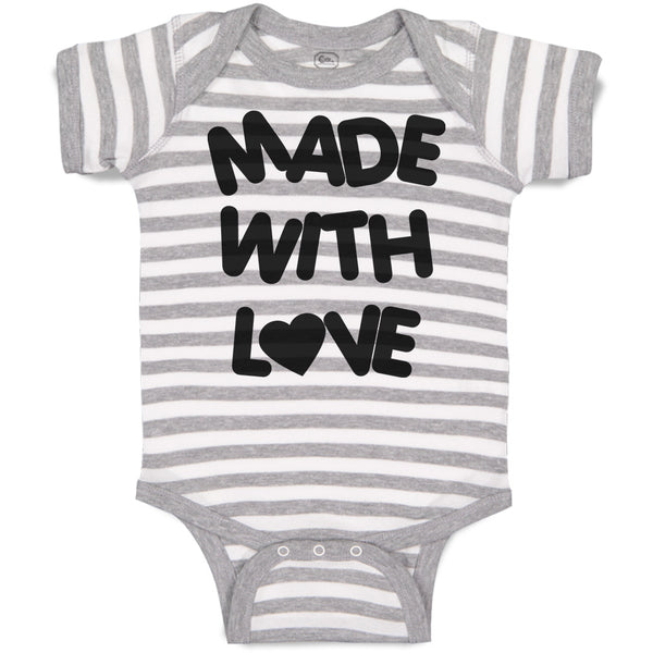 Baby Clothes Made with Love with Silhouette Heart Baby Bodysuits Cotton