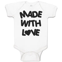 Baby Clothes Made with Love with Silhouette Heart Baby Bodysuits Cotton