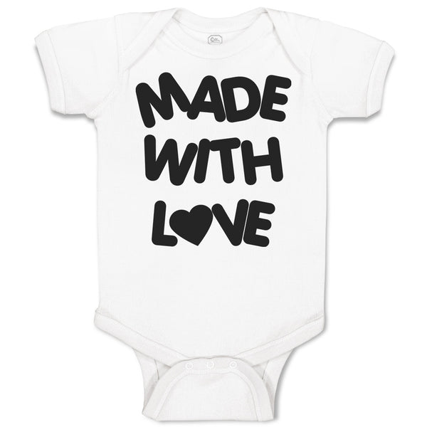 Baby Clothes Made with Love with Silhouette Heart Baby Bodysuits Cotton
