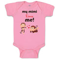 Baby Clothes My Mimi Loves Me! Monkey's Love for Her Child with Hearts Cotton