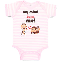 Baby Clothes My Mimi Loves Me! Monkey's Love for Her Child with Hearts Cotton