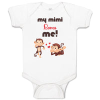 Baby Clothes My Mimi Loves Me! Monkey's Love for Her Child with Hearts Cotton
