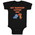 Baby Clothes My Pawpaw Loves Me! Tyrannosaurus Rex and Triceratops Dinosaur