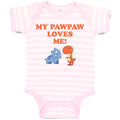 Baby Clothes My Pawpaw Loves Me! Tyrannosaurus Rex and Triceratops Dinosaur