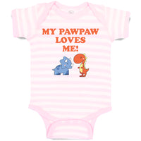 Baby Clothes My Pawpaw Loves Me! Tyrannosaurus Rex and Triceratops Dinosaur