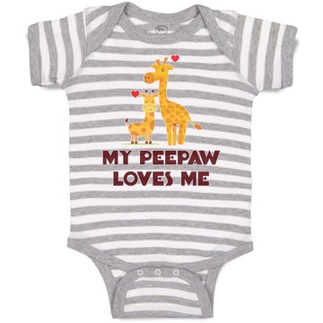 Baby Clothes My Peepaw Loves Me An Giraffe Loves Baby Bodysuits Cotton
