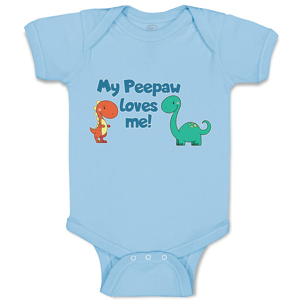 Baby Clothes My Peepaw Loves Me Brontosaurus and Stegosaurus Baby Bodysuits