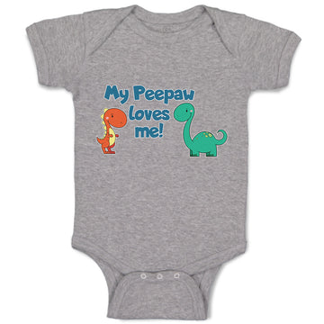 Baby Clothes My Peepaw Loves Me Brontosaurus and Stegosaurus Baby Bodysuits