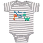 Baby Clothes My Peepaw Loves Me Brontosaurus and Stegosaurus Baby Bodysuits