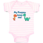 Baby Clothes My Peepaw Loves Me Brontosaurus and Stegosaurus Baby Bodysuits