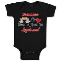 Baby Clothes Someone in Pennsylvania Loves Me! Baby Bodysuits Boy & Girl Cotton