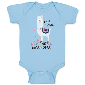 Baby Clothes This Llama Loves Her Grandma Domestic Animal Baby Bodysuits Cotton
