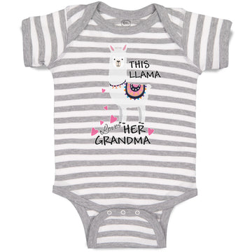 Baby Clothes This Llama Loves Her Grandma Domestic Animal Baby Bodysuits Cotton