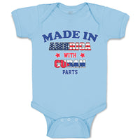 Baby Clothes Made in America with Cuban Parts and An American Flag of Usa Cotton