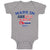 Baby Clothes Made in America with Cuban Parts and An American Flag of Usa Cotton