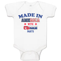 Baby Clothes Made in America with Cuban Parts and An American Flag of Usa Cotton