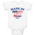 Baby Clothes Made in America with Cuban Parts and An American Flag of Usa Cotton
