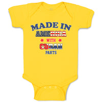 Baby Clothes Made in America with Cuban Parts and An American Flag of Usa Cotton