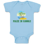 Baby Clothes Made in Hawaii with Tropical Beach Background Baby Bodysuits Cotton