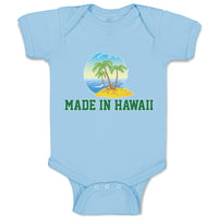 Baby Clothes Made in Hawaii with Tropical Beach Background Baby Bodysuits Cotton