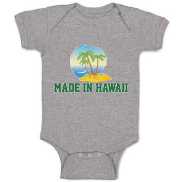 Baby Clothes Made in Hawaii with Tropical Beach Background Baby Bodysuits Cotton