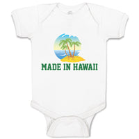 Baby Clothes Made in Hawaii with Tropical Beach Background Baby Bodysuits Cotton