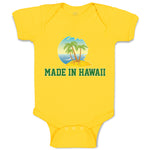 Baby Clothes Made in Hawaii with Tropical Beach Background Baby Bodysuits Cotton