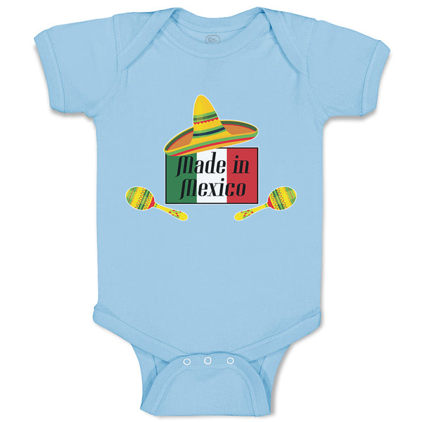 Baby Clothes Made in Mexico Cinco De Mayo Mexiacan Holiday with Flag and Hat