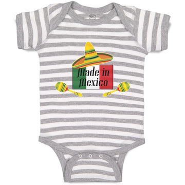 Baby Clothes Made in Mexico Cinco De Mayo Mexiacan Holiday with Flag and Hat