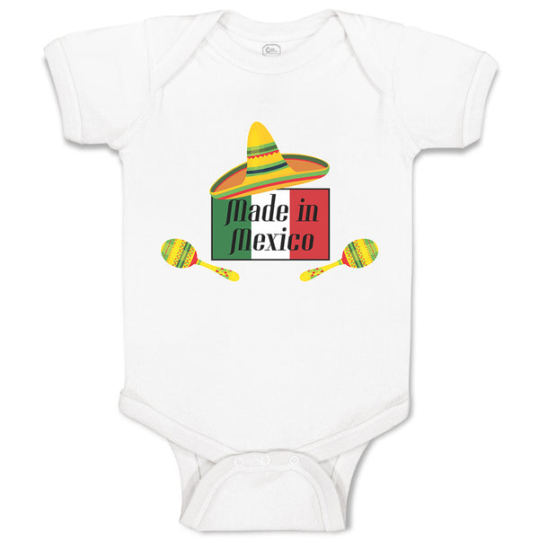 Baby Clothes Made in Mexico Cinco De Mayo Mexiacan Holiday with Flag and Hat