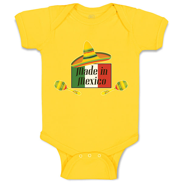 Baby Clothes Made in Mexico Cinco De Mayo Mexiacan Holiday with Flag and Hat