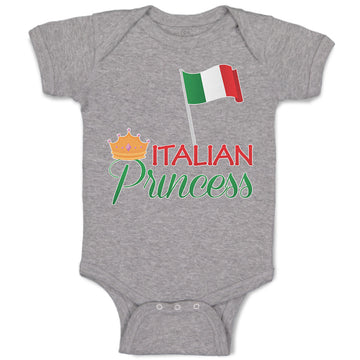 Baby Clothes Italian Princess with National Flag and Prince Crown Baby Bodysuits